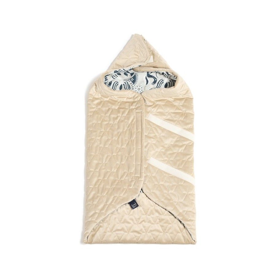 LA MILLOU CAR SEAT BLANKET - JERSEY - DUNE - SAND VELVET