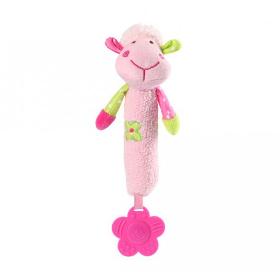 Babyono Piszczek z gryzakiem SWEET LAMBIE PINK