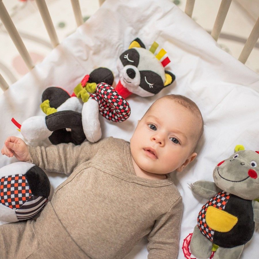 Babyono Miękka piłeczka dla niemowląt CONTRAST C-MORE COLLECTION
