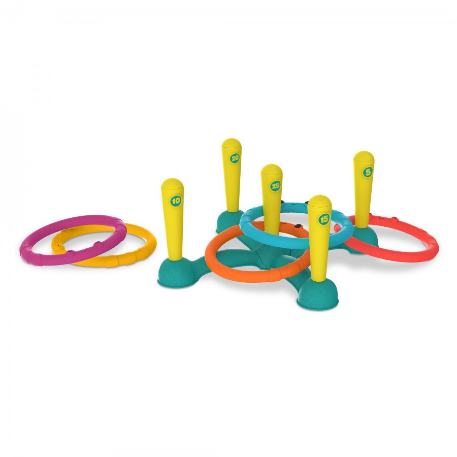 B.toys Sling-a-Ring Toss – zestaw do gry w RZUCANIE OBRĘCZAMI