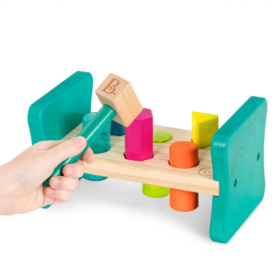 B.toys Colorful Pound & Play – drewniany sorter z młotkiem -