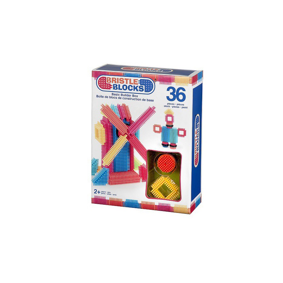 Bristle Blocks Set – KLOCKI JEŻYKI – 36 elementów w pudełku