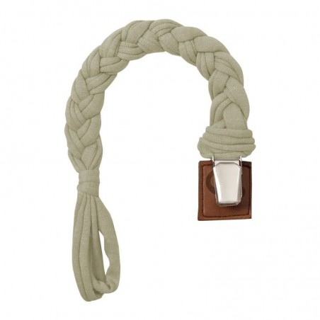 Hi, Little One - Cotton braids hanging soother holder Pacifire Dark Oak Light