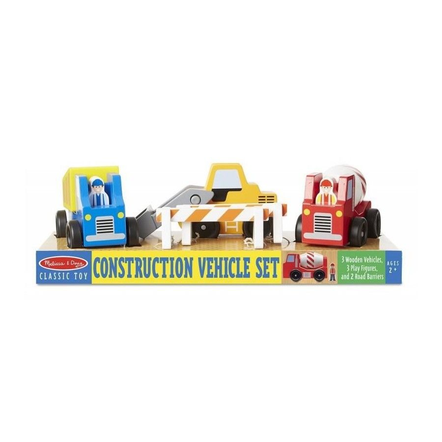 Melissa&Doug A set of wooden construction vehicles, 2+