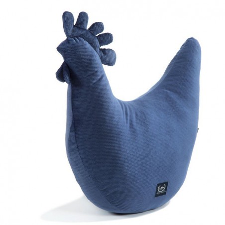 LA MILLOU DANA HARVARD'S GRANDMA HEN PILLOW BLUE VELVET