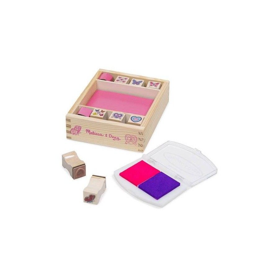 Melissa&Doug Набор драўляных марак з чарніламі - сэрца