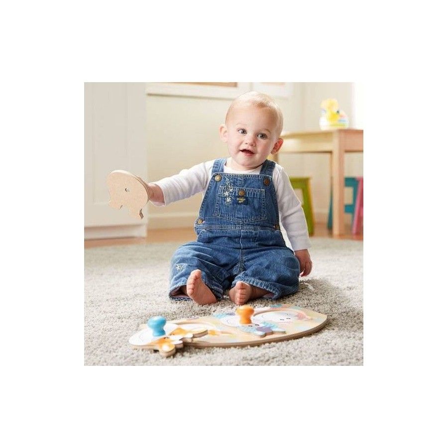 Melissa&Doug 带鼻子的木制拼图 - 农场