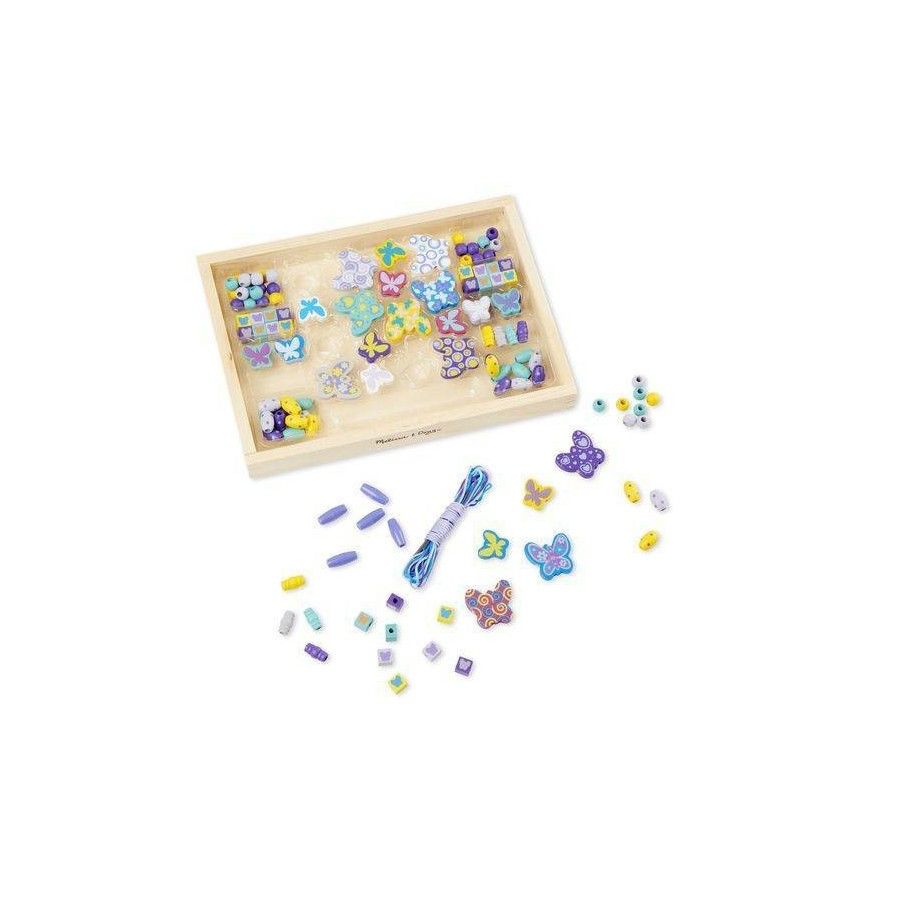 Melissa&Doug Zestaw drewnianych koralików – motylki