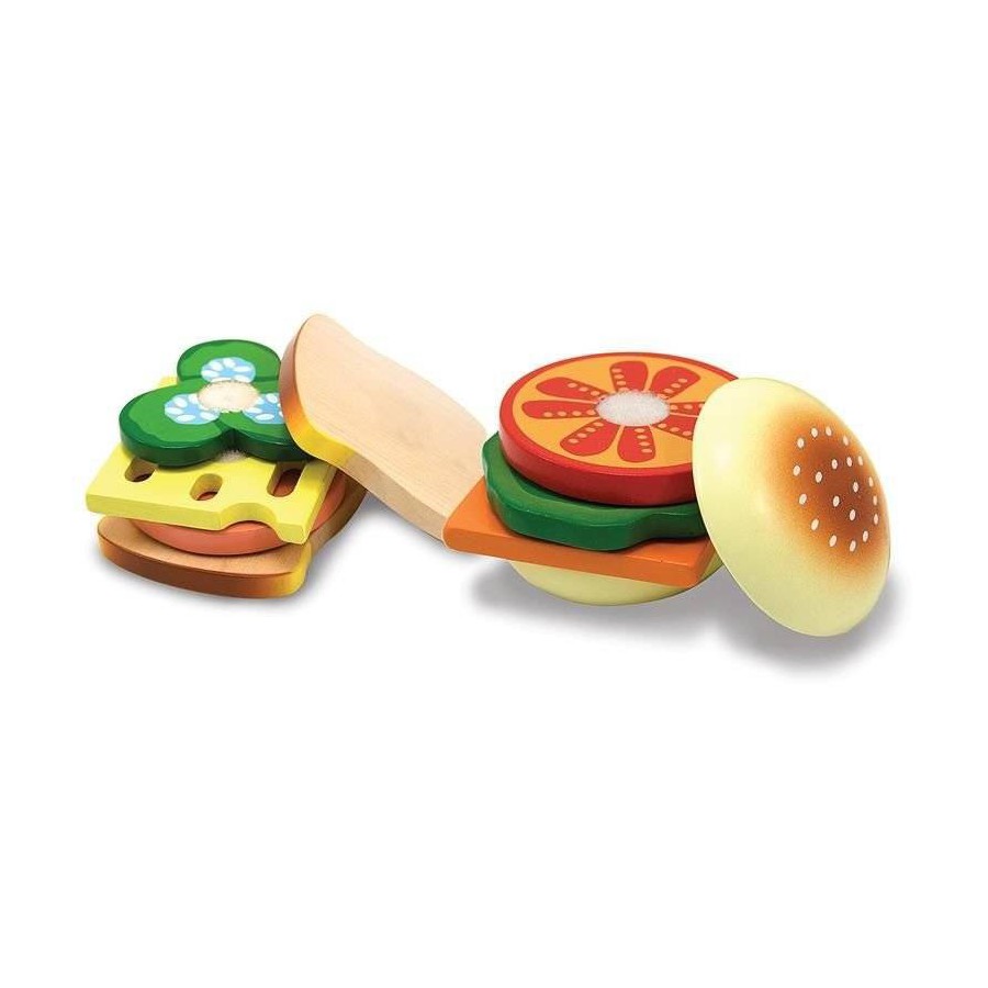 Melissa&Doug Drewniany zestaw do zrobienia Kanapek i Burgerów