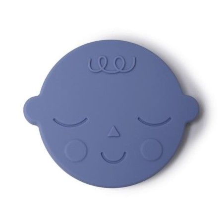 Mushie - FACE Blueberry Beißring aus Silikon
