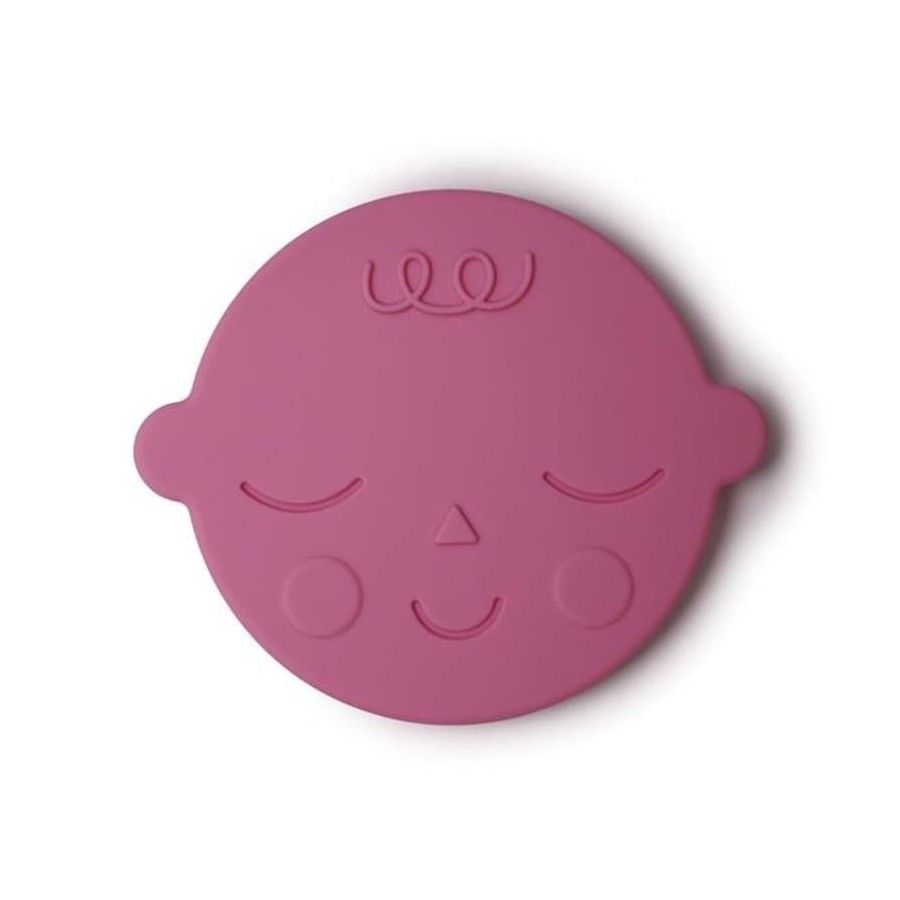 Mushie - Gryzak silikonowy FACE Bubblegum