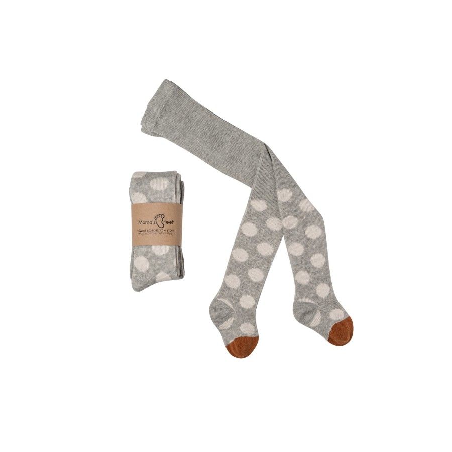 Mama's Feet Rajstopy Dziecięce Szaro-Białe Grochy 0-2 lat