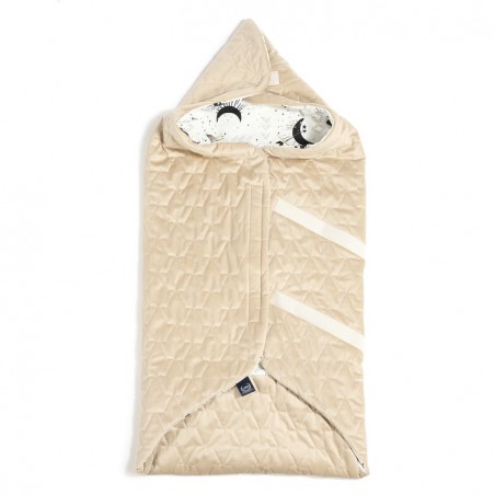 LA MILLOU CAR SEAT BLANKET - JERSEY - BRIGHT LUNA - SAND VELVET