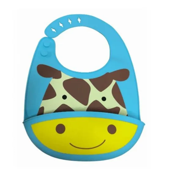 Skip Hop Silicone Bib Zoo Giraffe blue