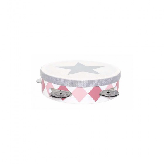 Jabadabado Wooden tambourine pastel pink