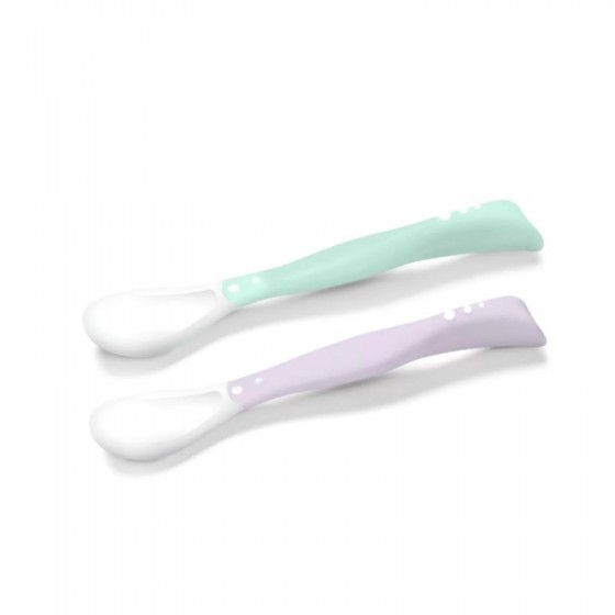 BabyOno plastic spoons for babies 2p - mint-violet