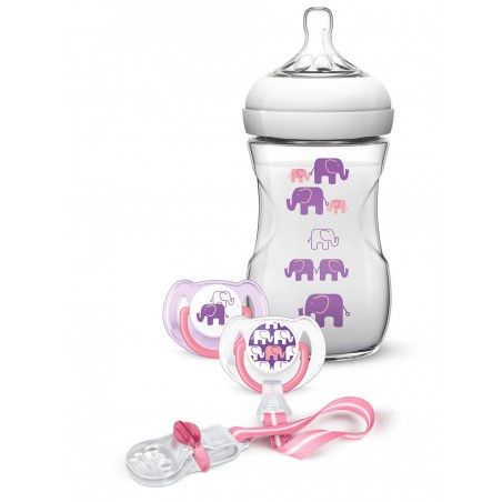 Philips Avent Conjunto  Felices elefantes  Girl Violeta y rosa Girl