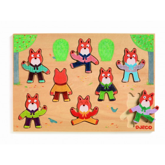 Djeco Drewniane puzzle FOXYMATCH