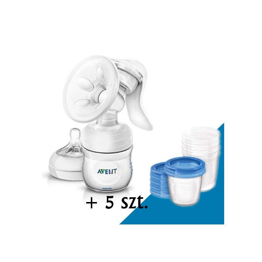 Philips Avent Laktator ręczny z serii Natural + pojemniki