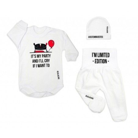 LULLALOVE LAYETTE КОМПЛЕКТ БОДИ НАПІВСПАЛКА ТА КАПКА