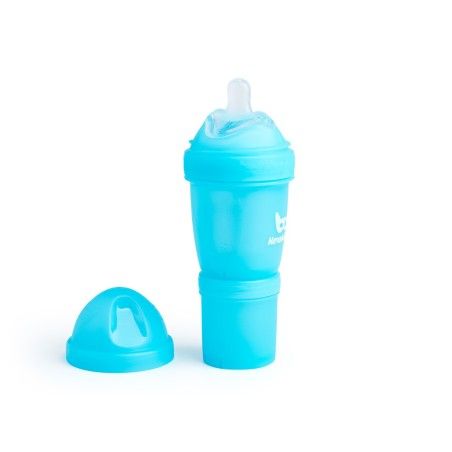 Herobility botella anticoléxico Herobottle de 140 ml, azul + cañón S (0 m+)