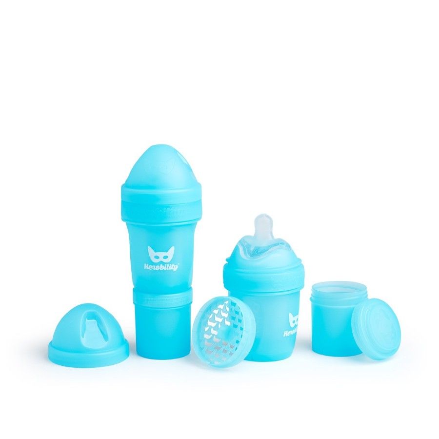 Herobility botella anticoléxico Herobottle de 140 ml, azul +