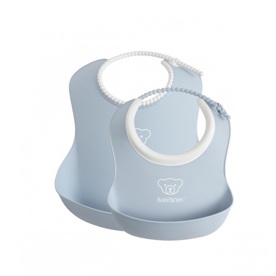 BABYBJORN zestaw śliniaków mały/duży Powder Blue