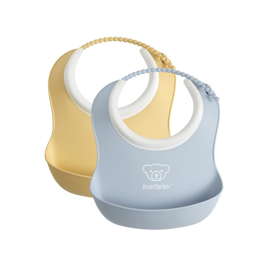 BABYBJORN 2 małe śliniaczki Powder Yellow/ Powder Blue