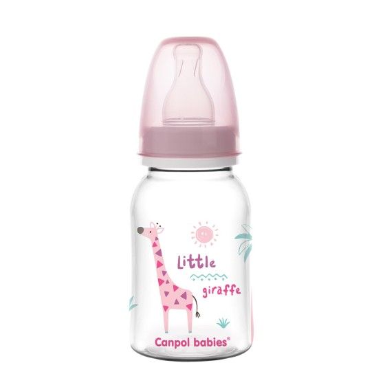 Canpol Babák palack keskeny 120ml PP Africa Pink