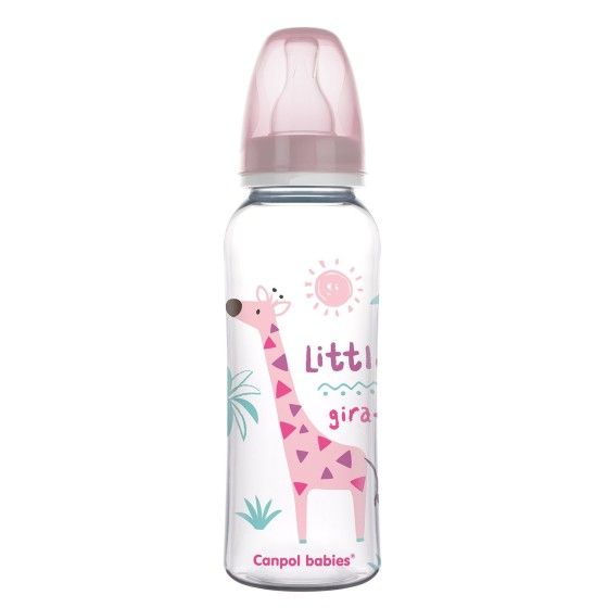 Canpol Butelka 250 ml dekorowana (BPA 0%) pink