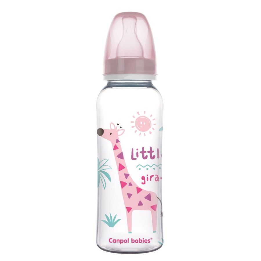 Canpol Butelka 250 ml dekorowana (BPA 0%) pink