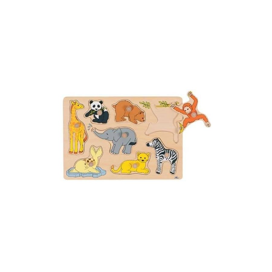 Goki Ukladanka puzzle z uchwytami zoo