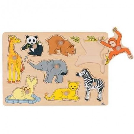 Goki Puzzle puzzle con maniglie da zoo