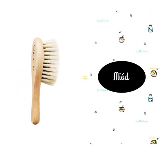 LULLALOVE SET: SOFT BRUSH WITH GOAT HAIR + muslin WASHER HONEY