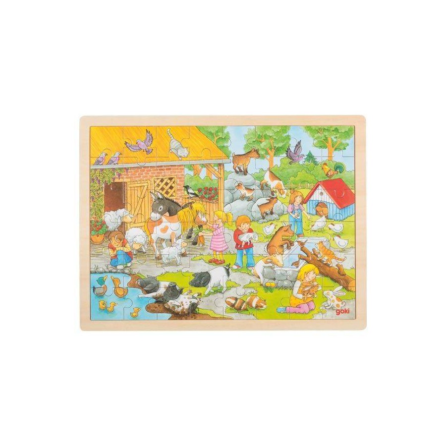 Goki Drewniane Puzzle Farma 48 el