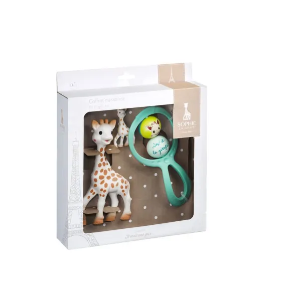 Żyrafa Sophie Set of rattlesnake and key chain