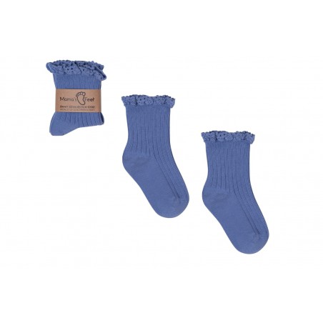 Mama's Feet Socken Mono Baby Blau 4 bis 6 Jahre