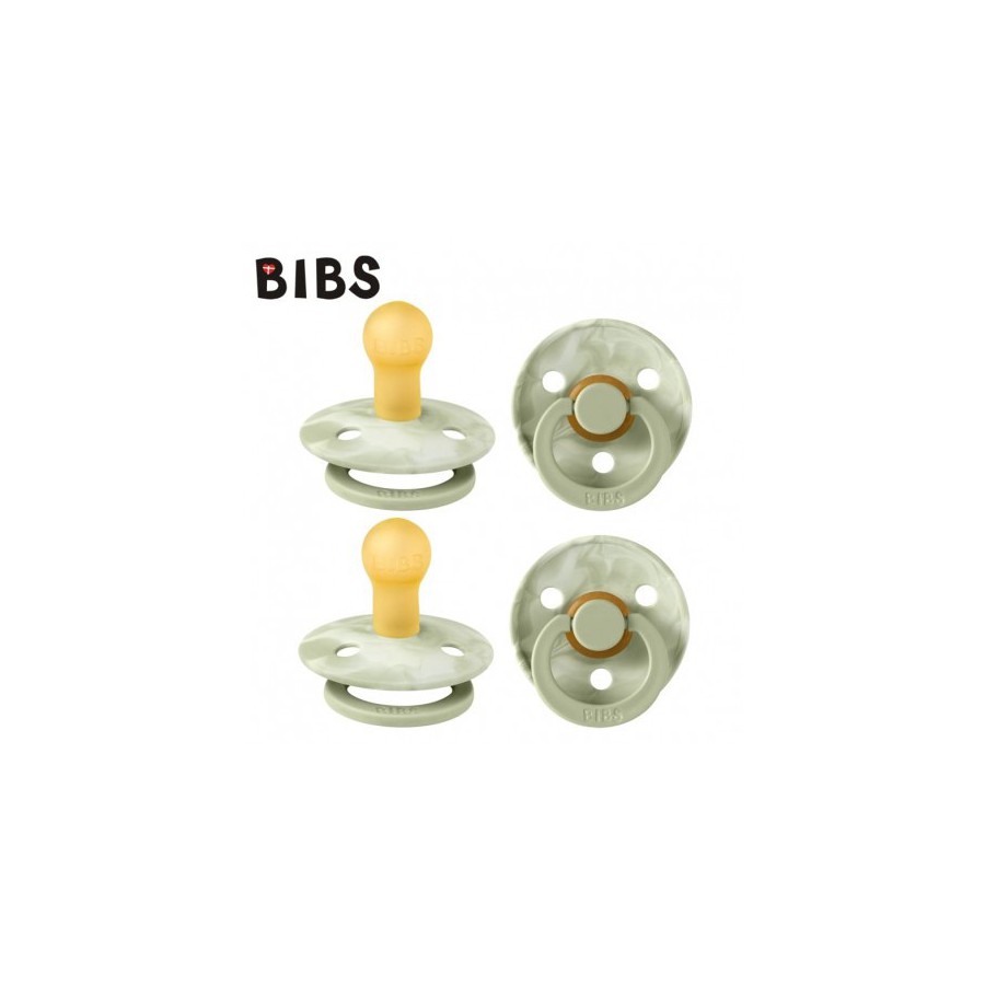 BIBS TIE DIY COLLECTION 2-PACK SAGE IVORY & SAGE IVORY S Smoczek Uspokajający kauczuk Hevea