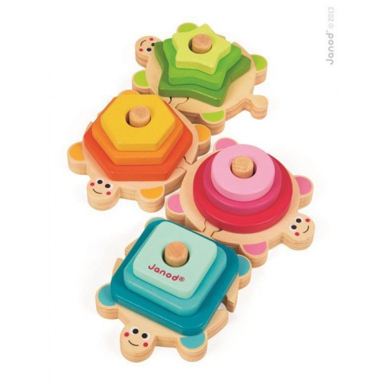 Wooden pyramid puzzle Turtles, Janod