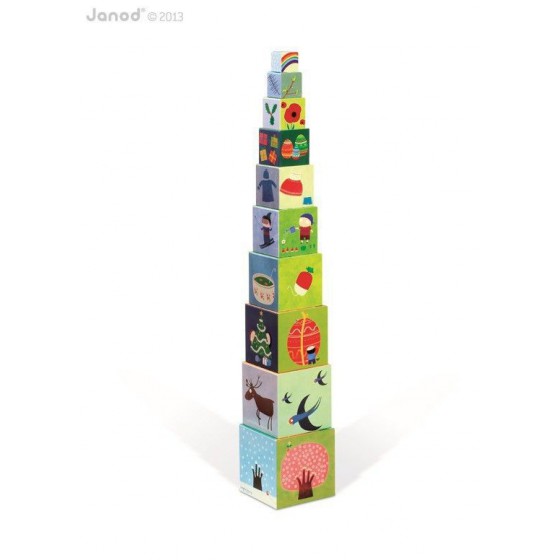 JANOD Piramida wieża 10 kostek Pory roku