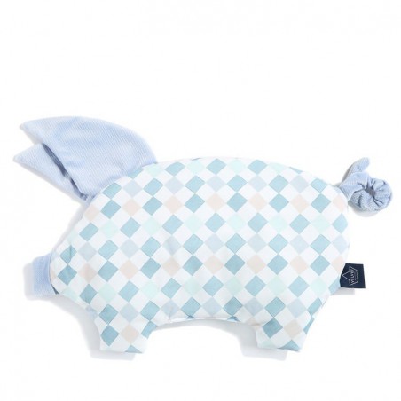 LA Millou VELVET COLLECTION pillow LA Millou SLEEPY PIG POWDER BLUE FAMILY CHESSBOARD